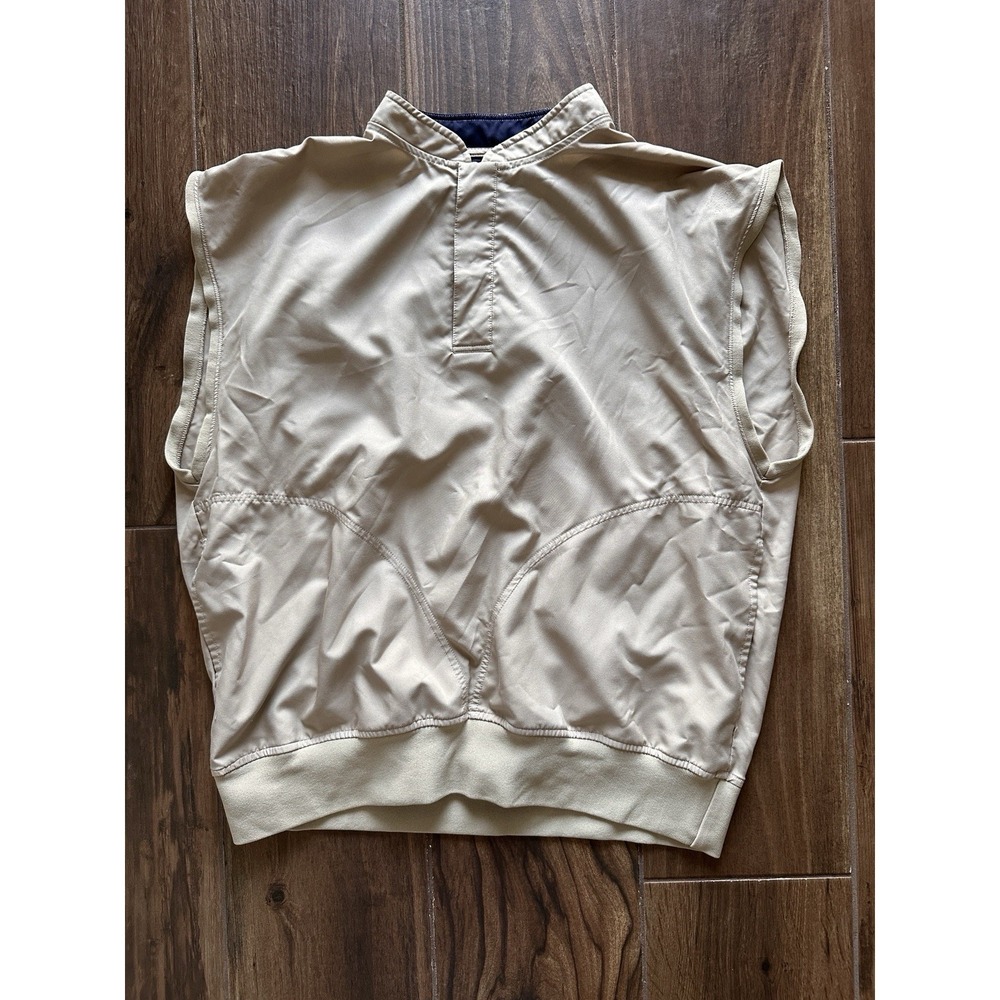 Zero Restriction Golf Outerwear Mens Tan Wind Vest Quarter Snap Mock Neck Medium